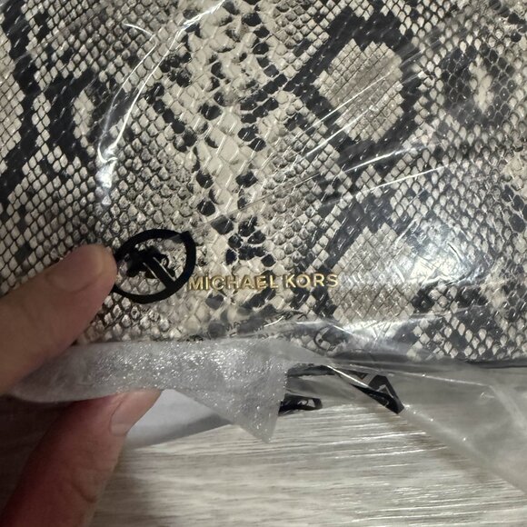 Michael Kors Bryant Small Snake Embossed Leather Convertible Pochette - Picture 6 of 6